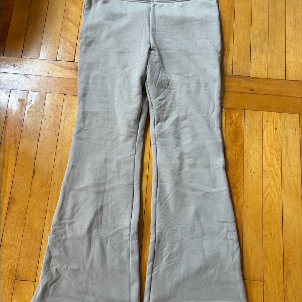 Old Navy Tan Fleece-Lined bell bottom leggings